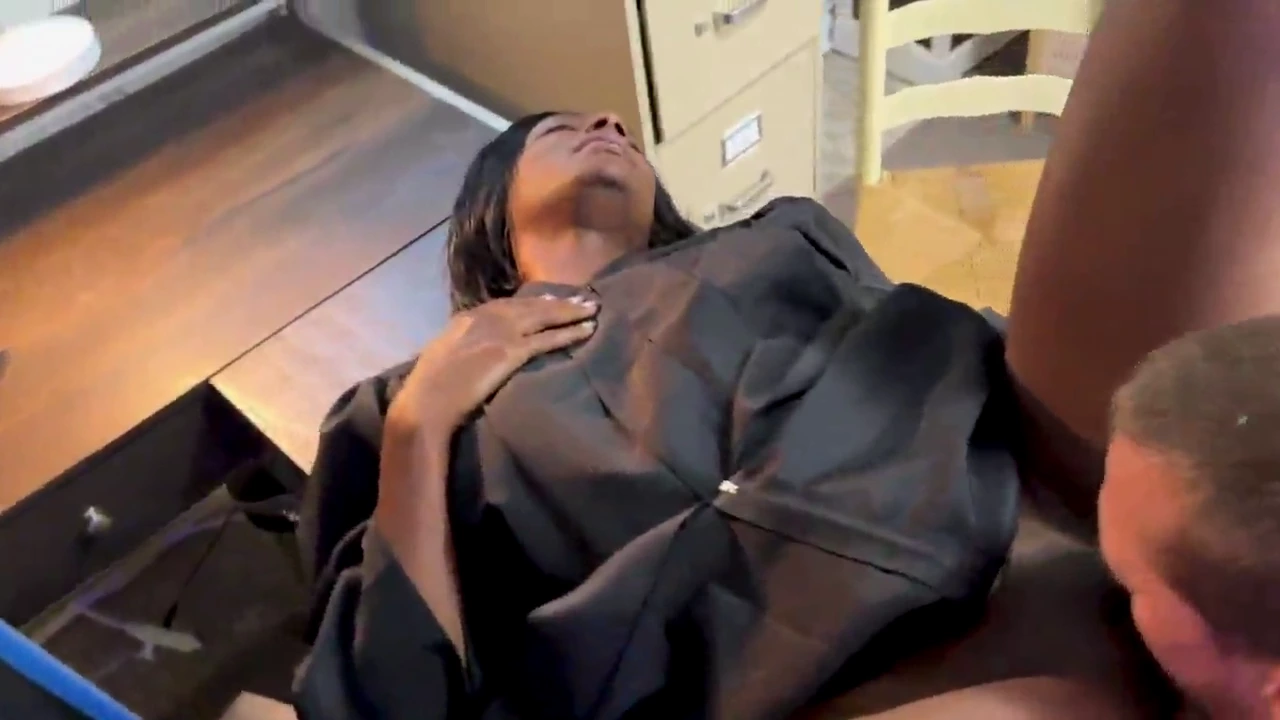 Interracial encounter between Paris Love and a white inmate in a BDSM-themed video porn video